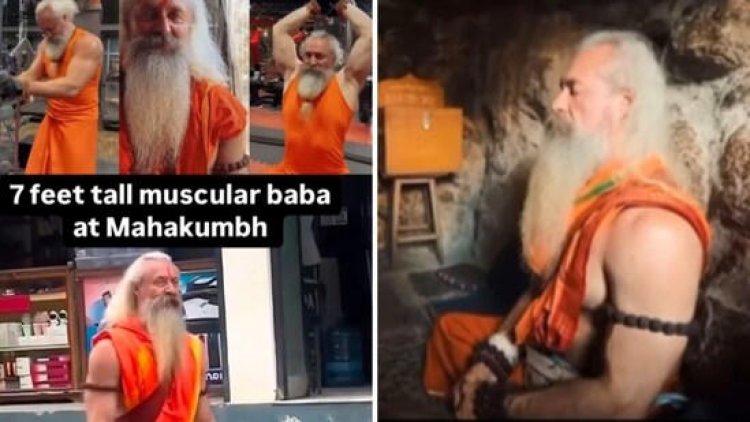 महाकुंभ में रूस से आए 7 फीट लंबे 'मस्कुलर बाबा' ने शिक्षण कार्य छोड़कर साधु बनने का फैसला किया है।