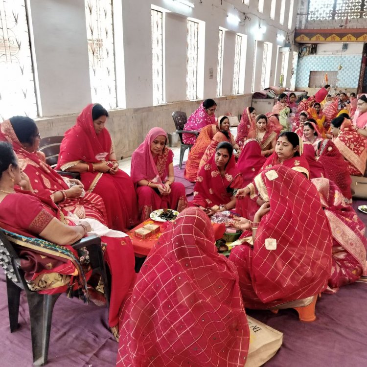बालाघाट में मां अन्नपूर्णा सुहागले का विशेष पूजन:ब्राह्मण महिलाओं ने की पति की दीर्घायु की प्रार्थना, गोद भराई के बाद लगाया सिंदूर